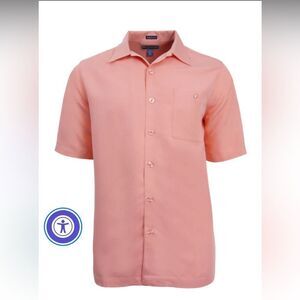 Weekender Men's 100% Linen Hawaiian Shirt in Tangelo Size 2XL